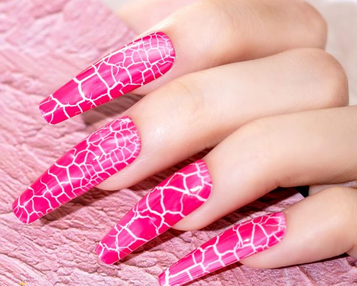 Pink Crackle Gel Polish