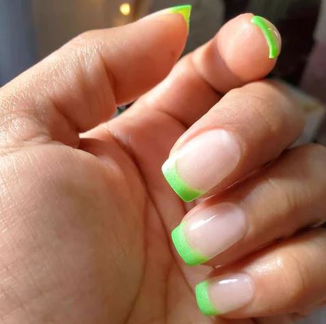 Green French Manicure