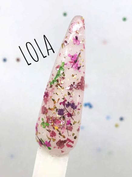 Pressed Flower Dip Nails