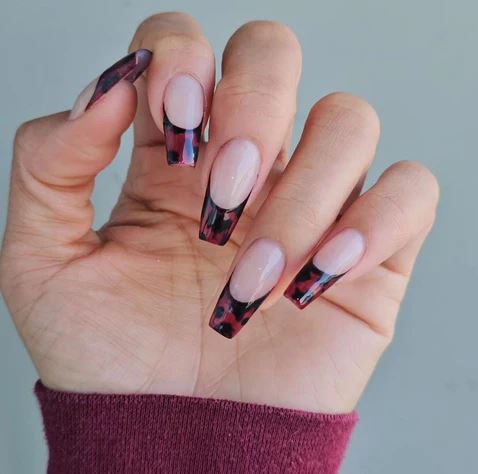French Tip Ladybug Nails by nailsnerd82