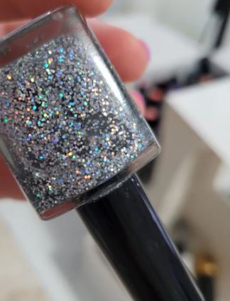 Place glitter polishes upside down