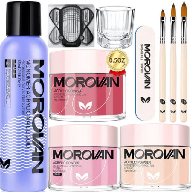 MOROVAN Acrylic Nail Kit With Three Colors