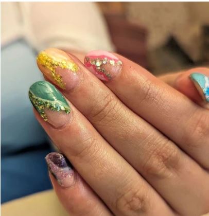 Colorful Geode Nails