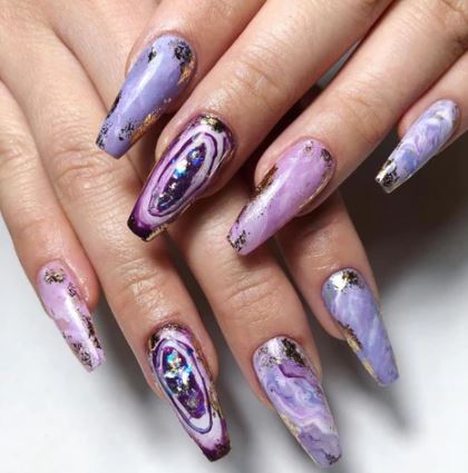 Purple Geode Nails