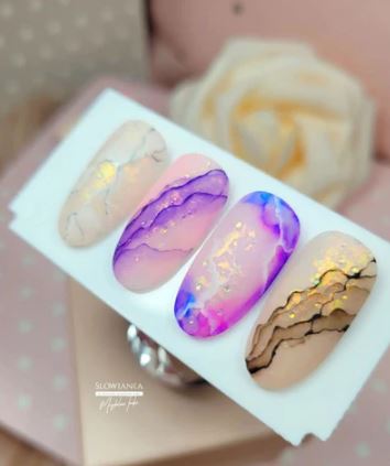 Hand Painted Geode Nails