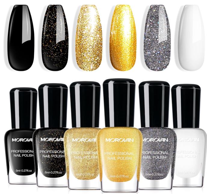 Black And Gold Glitter Set