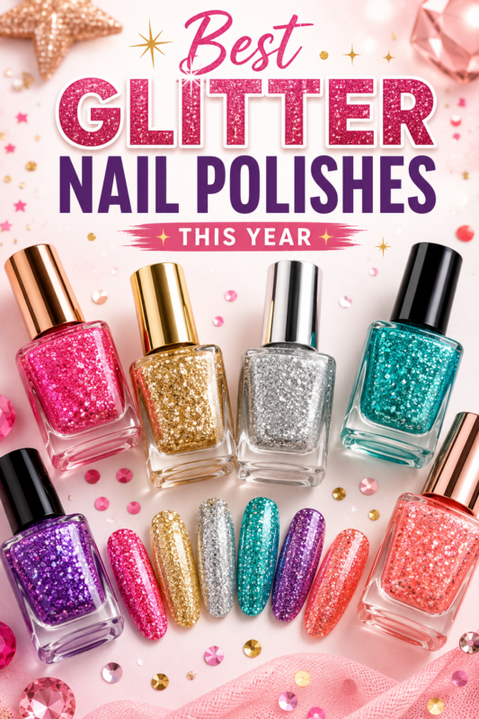 glittery nail polish