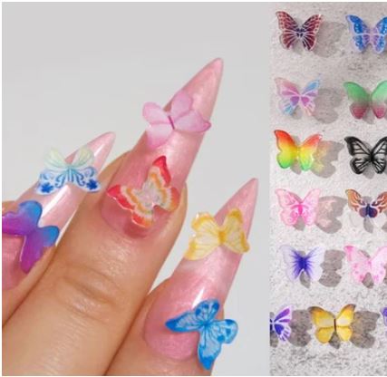 3D Butterflies For Nails