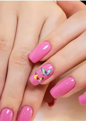 Whimsical Spring Butterfly Nails