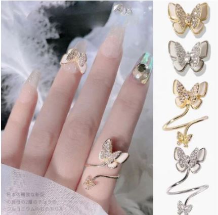 Butterfly Nail Ring Charm