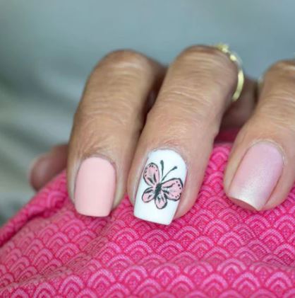 Butterfly Nails With Nail Polish