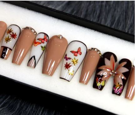 Fall Inspired Butterfly Nails