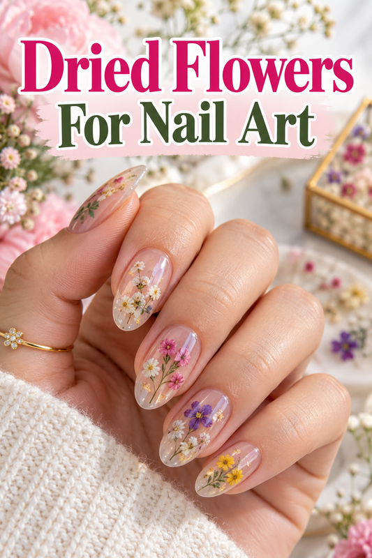 dried flowers for nail art pin