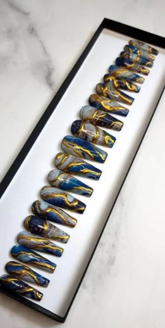 Hand Painted Geode Nails