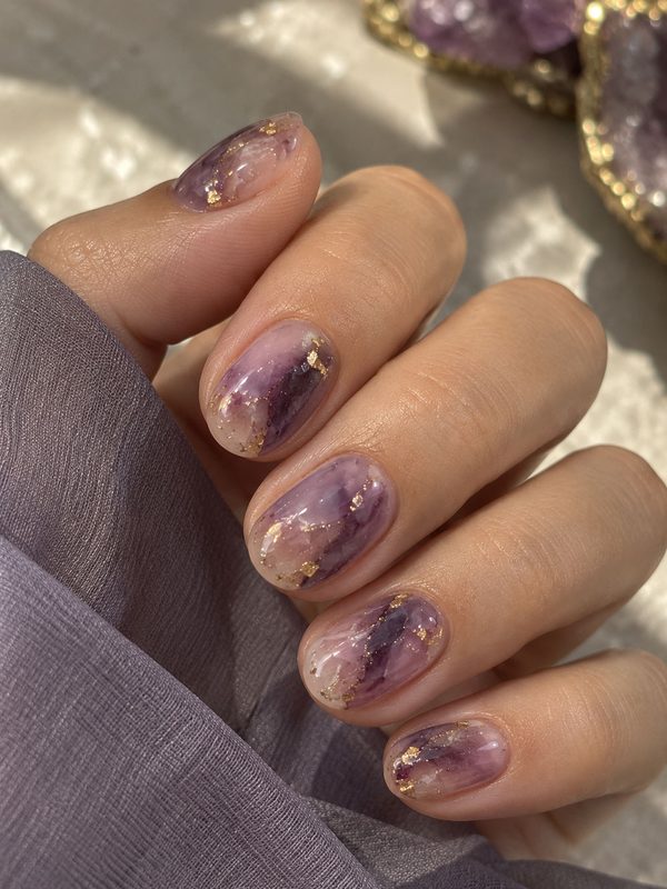 Purple Geode Nails