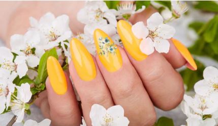 Yellow & Blue Flower Nail TUTORIAL with Gel Polish