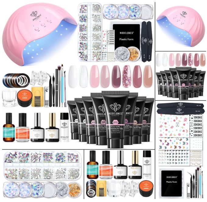 Poly Glitter Nail Extension Kit