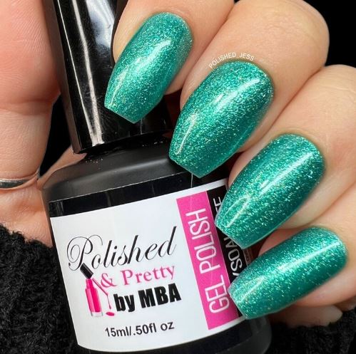 Teal sparkle Polish