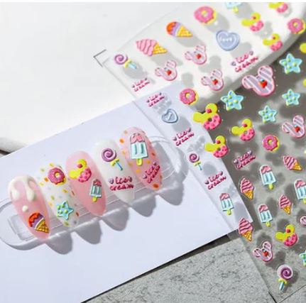 Puffy Ice Cream Nail Decals