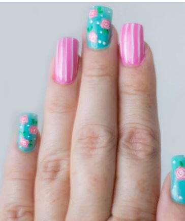 how to do a rose nail art design