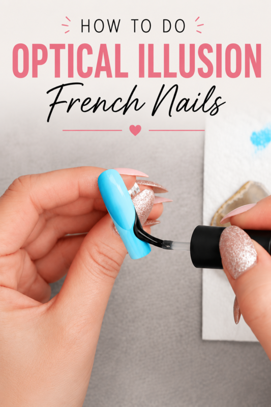 How To Do Optical Illusion French Nails