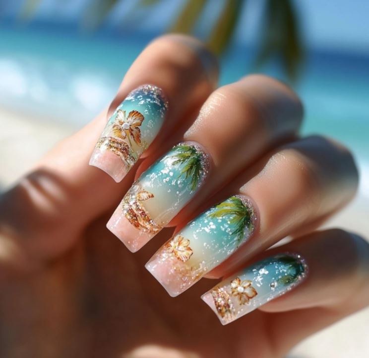 Beachy Nails