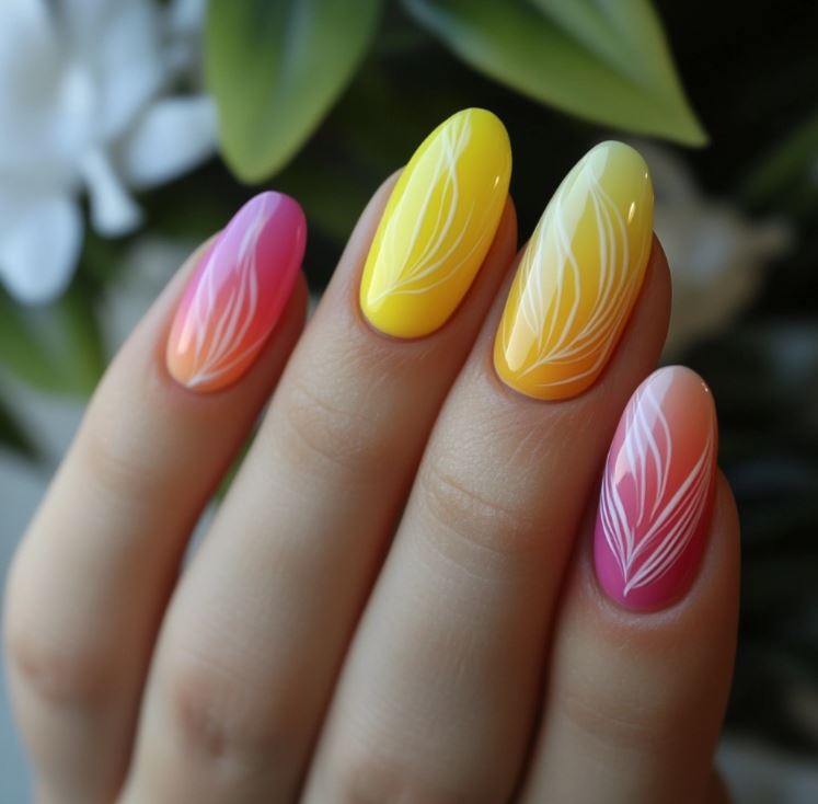 pastel summer ombre nails