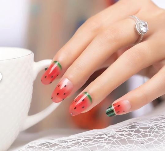 Watermelon Summer Nails