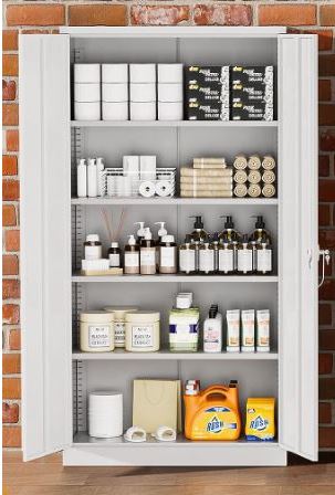 Large White Salon Cabinet