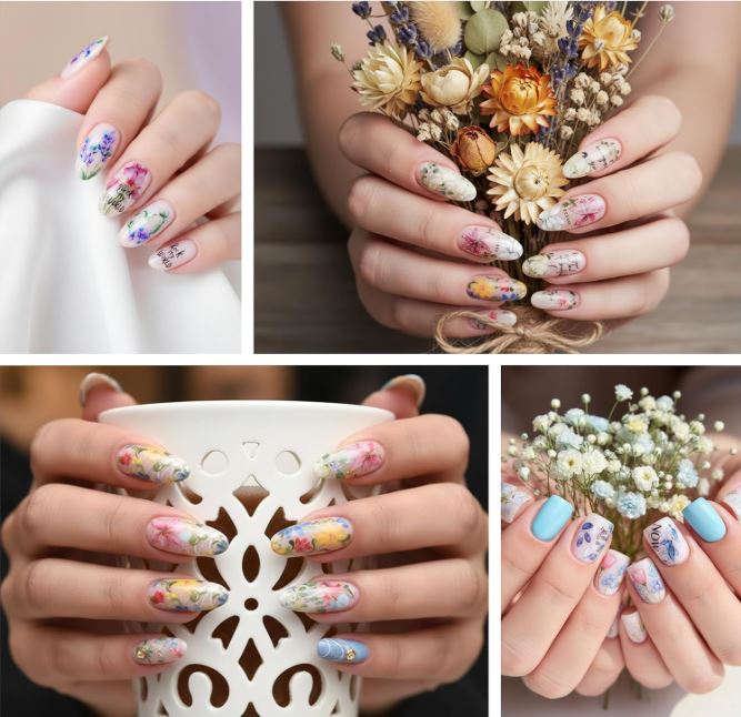 Floral Waterslide Nail Sets