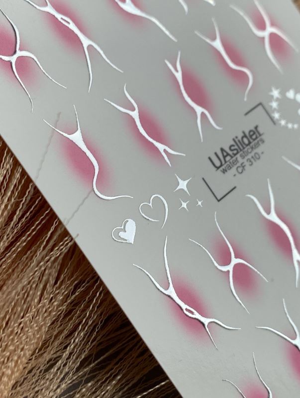 Pink Silver Water Transfer Nail Stickers