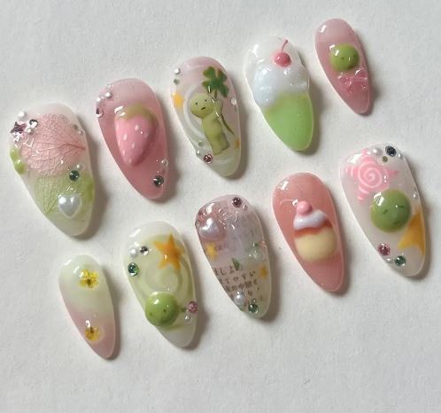 handmade kawaii nails
