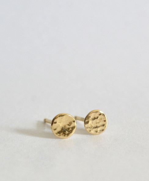 dainty round gold earrings