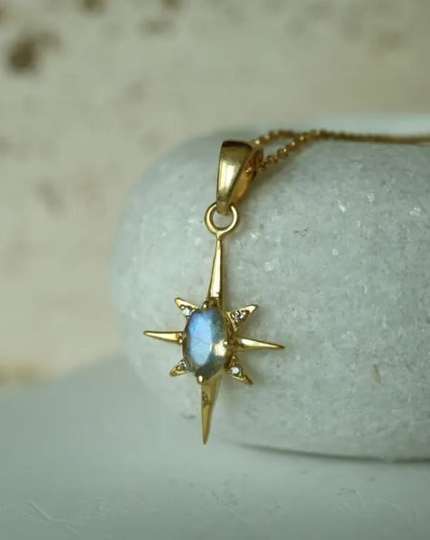 dainty laboradorite 14k gold necklace